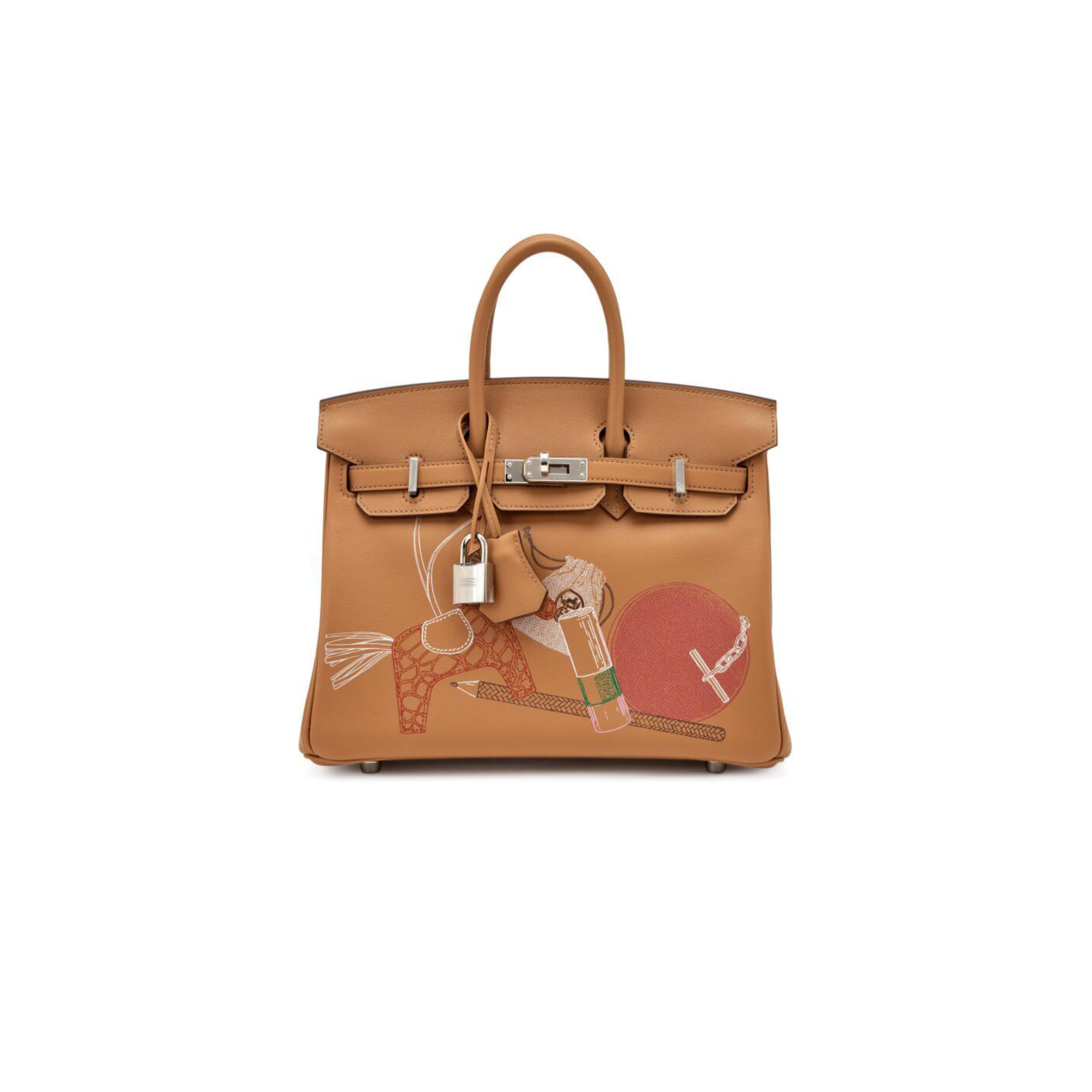 HERMES MASTER BIRKIN 25 BISCUIT SWIFT PALLADIUM HARDWARE (25*20*13cm)